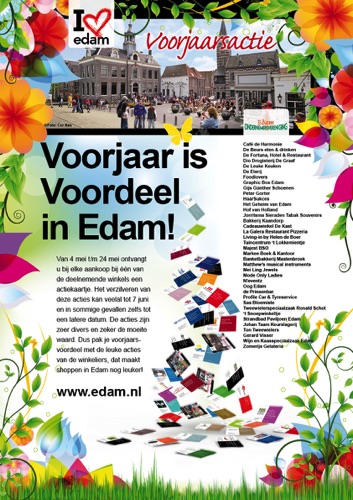 Voorjaarsactie poster OVE 
Voorjaar is Voordeel in Edam
